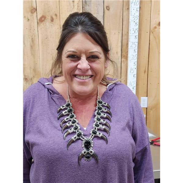 Gorgeous Squash Blossom Sterling Silver Necklace By Artist Kenny Ray McNeilly Jr