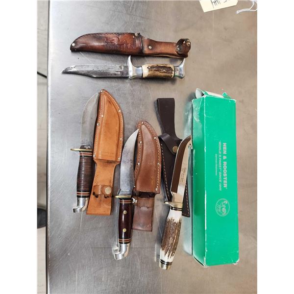 Collection Of 4 Vintage & Modern Fixed Blade Knives