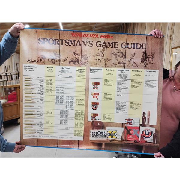 Winchester Western Sportsmans Game Guide Advertising Poster