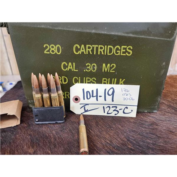 136 Rounds Of Military 30-06 Ammunition