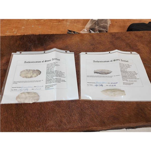 Adena Preform & Table Rock Stone Points Native American Artifact
