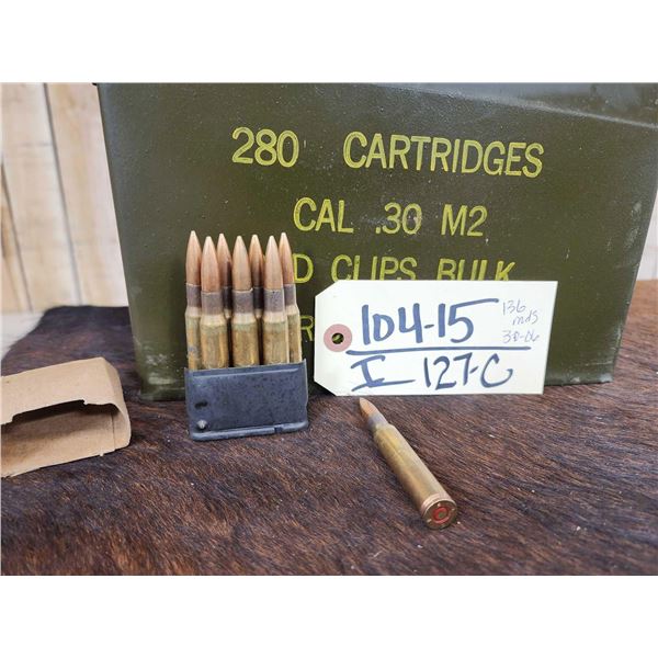 136 Rounds Of Military 30-06 Ammunition