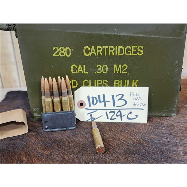 136 Rounds Of Military 30-06 Ammunition