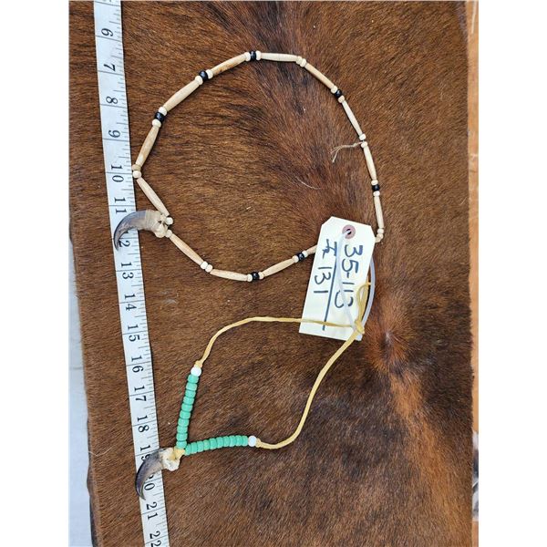 2 Black Bear Claw Necklaces