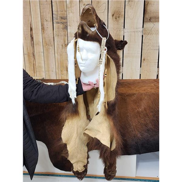 Native American Style Black Bear Head Dress