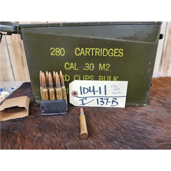 136 Rounds Of Military 30-06 Ammunition