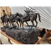 Image 16 : R. Clark Bronze Sculpture "Cowboy And Horses Crossing The Mountain "