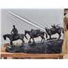 Image 1 : R. Clark Bronze Sculpture "Cowboy And Horses Crossing The Mountain "