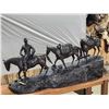 Image 2 : R. Clark Bronze Sculpture "Cowboy And Horses Crossing The Mountain "