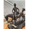 Image 5 : R. Clark Bronze Sculpture "Cowboy And Horses Crossing The Mountain "