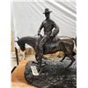 Image 8 : R. Clark Bronze Sculpture "Cowboy And Horses Crossing The Mountain "