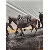 Image 9 : R. Clark Bronze Sculpture "Cowboy And Horses Crossing The Mountain "