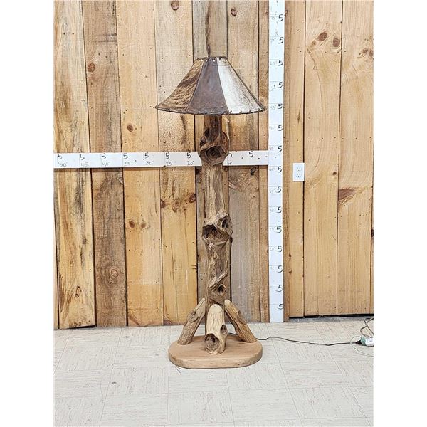 Sassafras Wood Rustic Floor Lamp