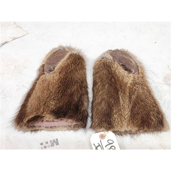 Pair Of Muskrat Fur Mittens