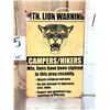 Image 2 : Mountain Lion Warning Sign