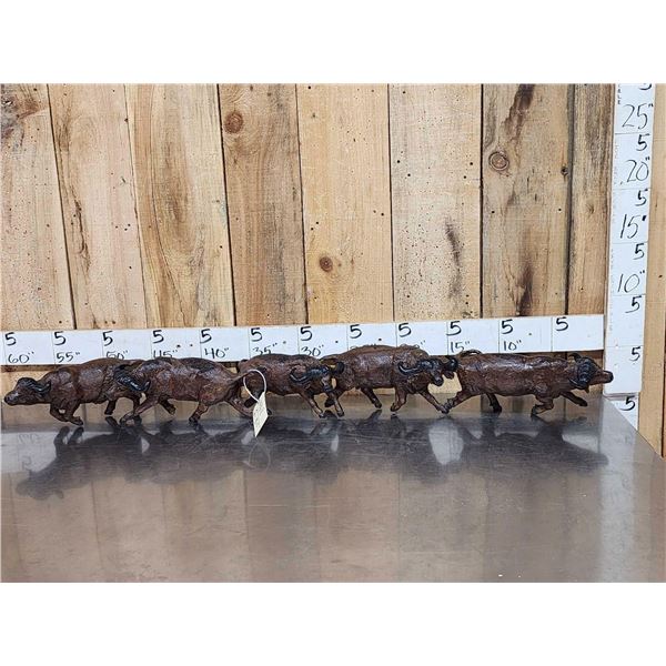 Authentic African Hand Carved 5 Cape Buffalo