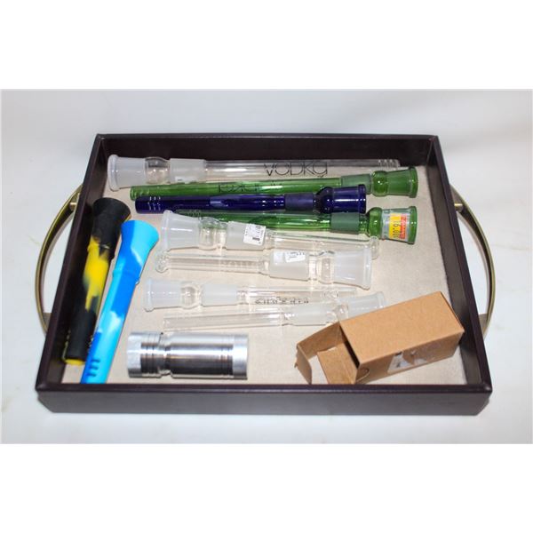 TRAY OF DOWNSTEMS AND SHARPSTONE KIEF PRESS