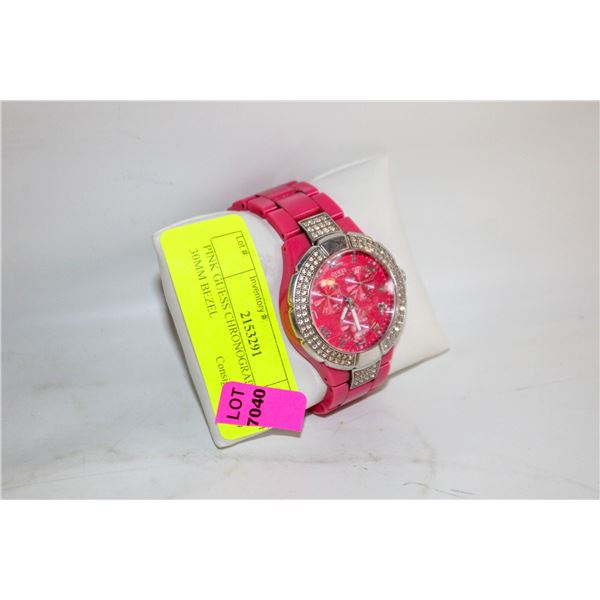 PINK GUESS CHRONOGRAPH WATCH 30MM BEZEL