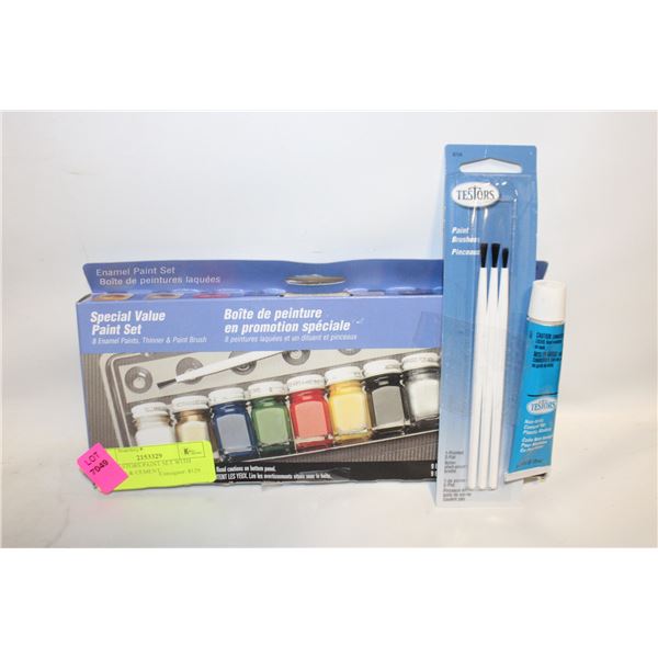 NEW TESTORS PAINT SET WITH BRUSHES & CEMENT