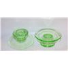 Image 1 : URANIUM GLASS CANDLESTICK HOLDERS MATCHING