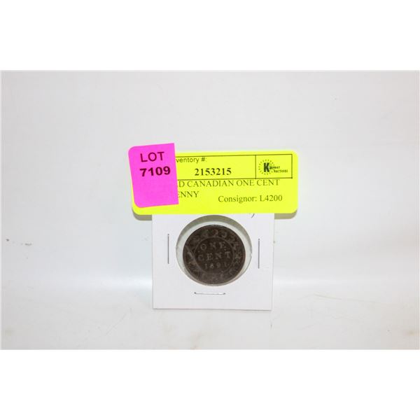 1891 LL, LD CANADIAN ONE CENT LARGE PENNY