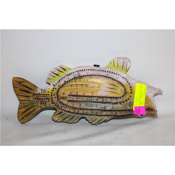 14" FISH CARVED CRIB BOARD