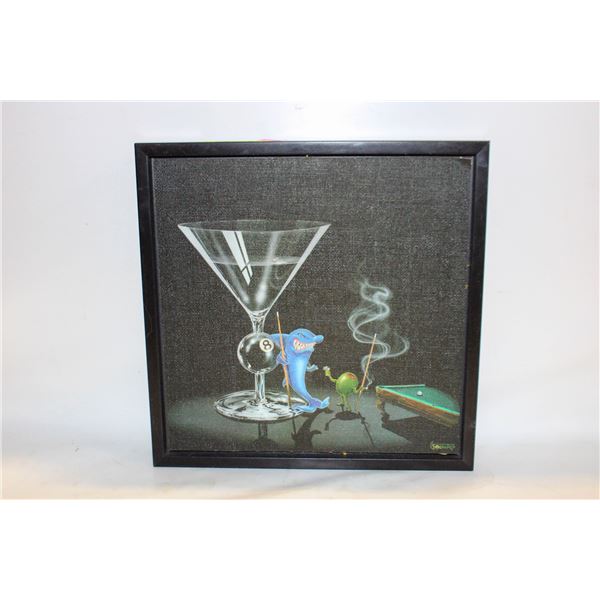 13X13 GODARD 'POOL SHARK' ART