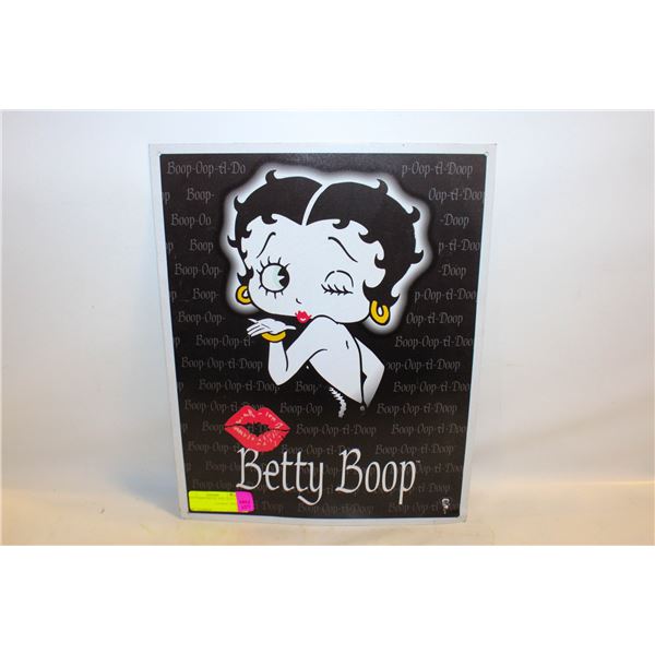 BETTY BOOP METAL SIGN 16”X12.5”
