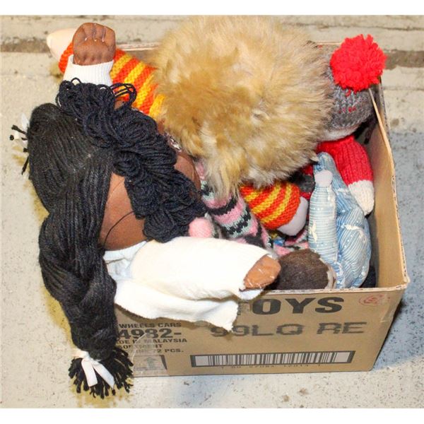 6 VINTAGE HAND MADE DOLLS