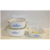 Image 1 : 3 VTG CORNFLOWER BAKERS WITH LIDS