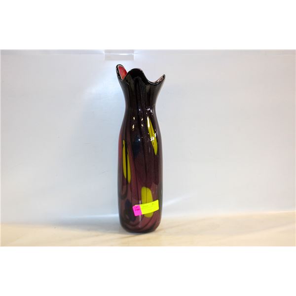 17 INCH MURANO GLASS VASE DÉCOR