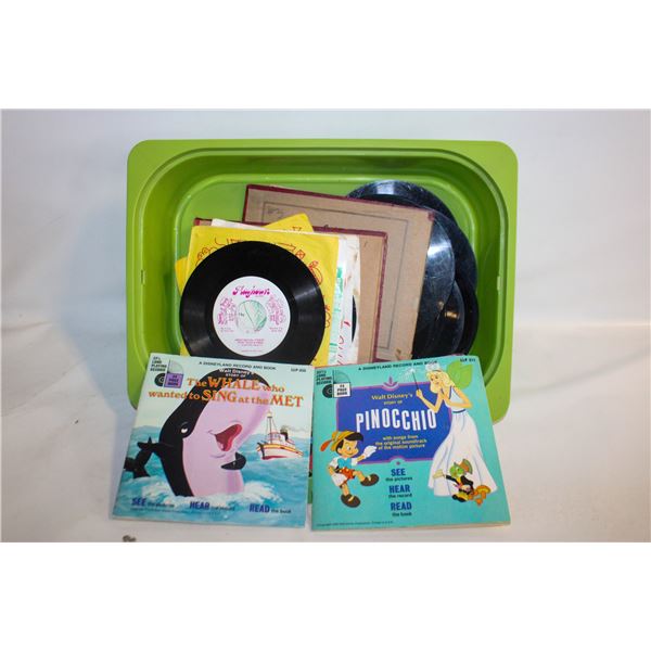 BIN LOT 33RP RECORDS MIX OF DISNEY AND MUSIC