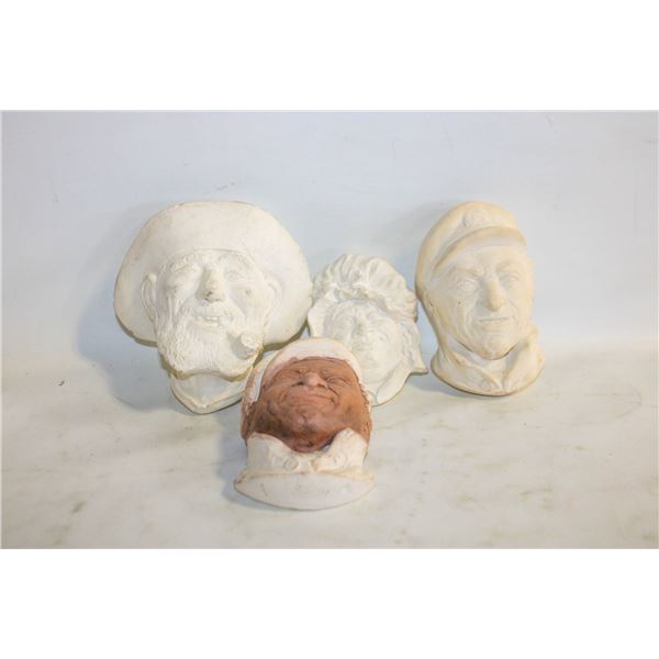 4PCS VINTAGE CHALKWARE BOSSONS SKIPPER ETC