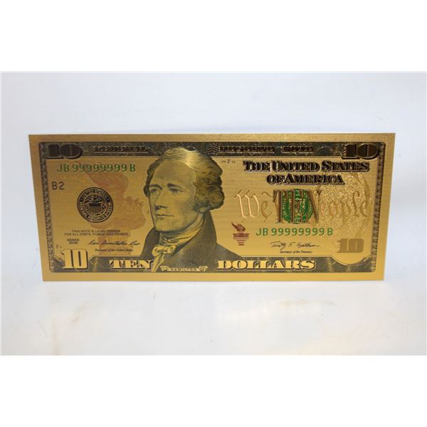 USA GOLD LEAF $10 BILL