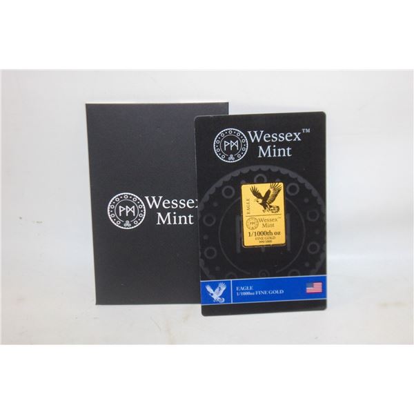 1/1000 OZ GOLD WESSEX MINT