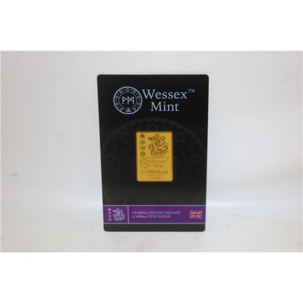 1/1000 OZ GOLD WESSEX MINT