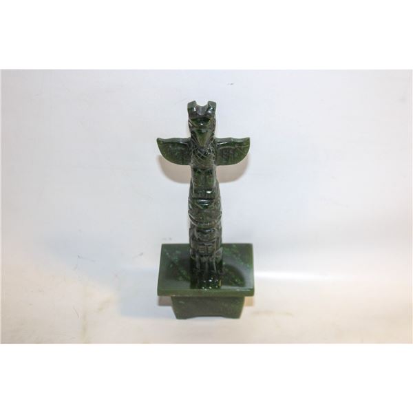 JADE TOTEM POLE HAND CARVED JUST OVER 5"