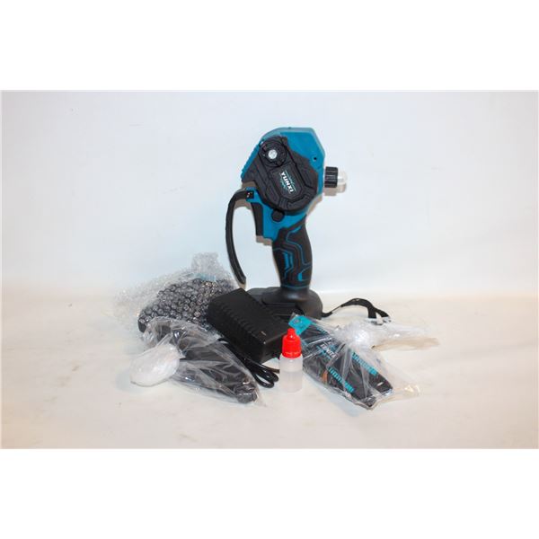 NEW IN BOX CORDLESS MINI CHAINSAW WITH FAST