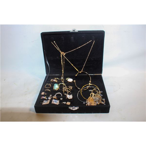 ESTATE JEWELRY BOX FULL OF JEWELRY
