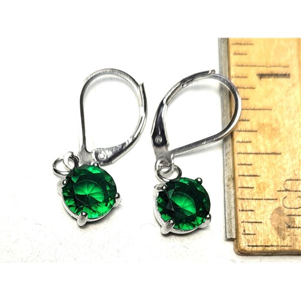 20)  LEVER BACK SILVER TONE DROP EARRINGS