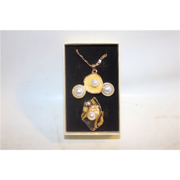 NEW OCEAN INSPIRED NECKLACE+RING W/EARRINGS