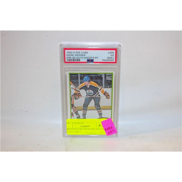 1980 O-PEE-CHI #289 MARK MESSIER PSA VG 3(MC)
