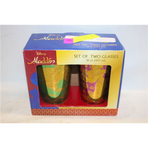 NEW DISNEY ALADIN SET OF GLASSES