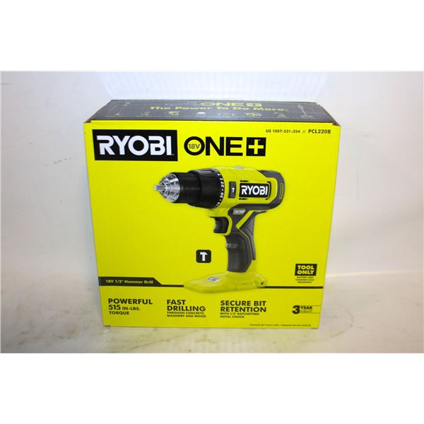 NEW RYOBI ONE 18 VOLT 1/2 HAMMER DRILL MODEL