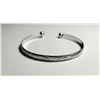 Image 1 : 30)  OPEN 1/4" WIDE EMBOSSED SILVER TONE