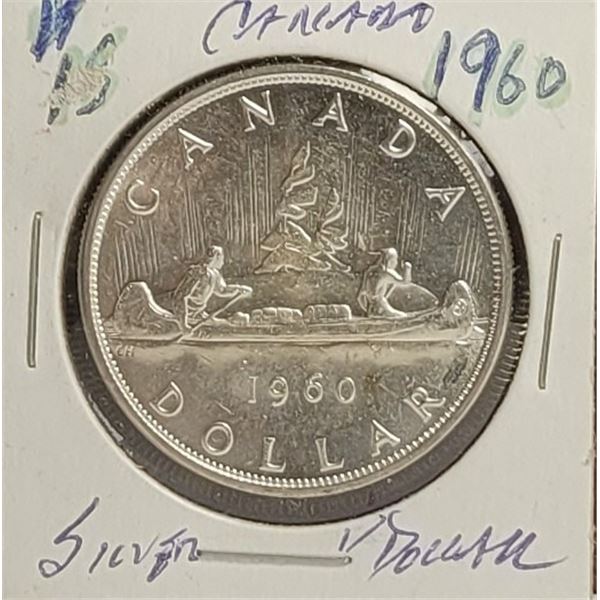 7)    CANADIAN 1960 $1.00 COIN, 80% SILVER.