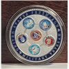 Image 2 : 3)  ENCAPSULATED, RED WHITE & BLUE ENAMEL
