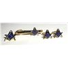 Image 1 : 1) GOLD TONE WITH NAVY BLUE ENAMEL SET OF