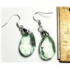 Image 1 : 21)  PALE GREEN  PEAR SHAPED CRYSTAL DROP