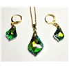 Image 1 : 29)  EMERALD GREEN  BAROQUE CUT CRYSTAL
